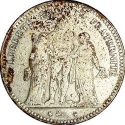 5 francs Hercule, IIIe République, 1873, Paris, faux