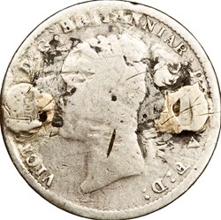 3 pence Bun Head, Victoria, 1886