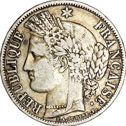 5 francs Cérès, IIe République, 1850, Paris