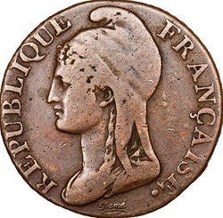 5 centimes Dupré, petit module, le Directoire, an 4, Paris