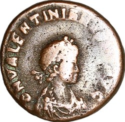 Nummus de Valentinien II, Salus Reipublicae, 388-392, Constantinople