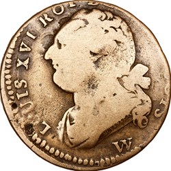12 deniers au faisceau type François, Louis XVI, 1792, an 4, Lille