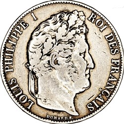 5 francs, 3e type Domard, Louis-Philippe Ier, 1848, Paris