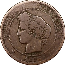 10 centimes Cérès, IIIe République, 1896, faisceau, Paris