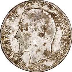 1 franc, tête nue, Napoléon III, 1853-1863, copie