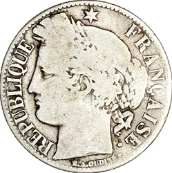 1 franc Cérès, IIIe République, 1872, petit A, Paris