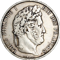 5 francs, 3e type Domard, Louis-Philippe Ier, 1845, Lille