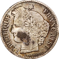 20 centimes Cérès, IIe République, 1851, Paris