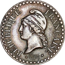 Un centime Dupré, IIe République, 1849, accent sur le E, Paris