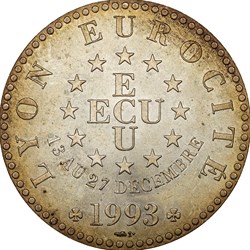 Double écu de Lyon, argent, 1993