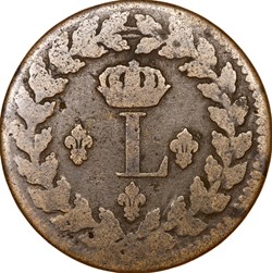 Un décime à l'L couronnée, Louis XVIII, 1815, sans point, sans accent, Strasbourg
