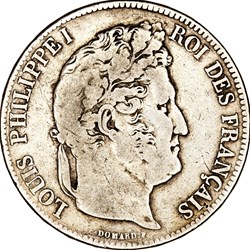 5 francs, 2e type Domard, Louis-Philippe Ier, 1840, Paris