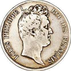 5 francs, type Tiolier, avec I, tranche en creux, Louis-Philippe Ier, 1831, Marseille