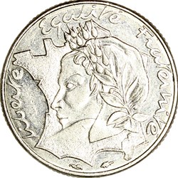 10 francs Jimenez, pointe de la Bretagne au listel, Ve République, 1986