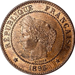 2 centimes Cérès, IIIe République, 1895, Paris