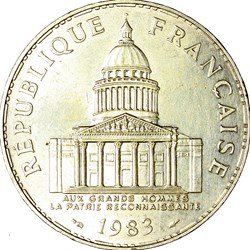 100 francs Panthéon, Ve République, 1983