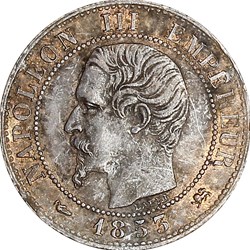 Un centime, tête nue, Napoléon III, 1853, Lyon