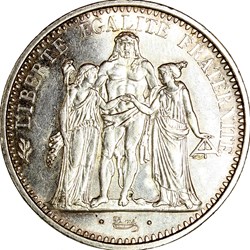10 francs Hercule, Ve République, 1966