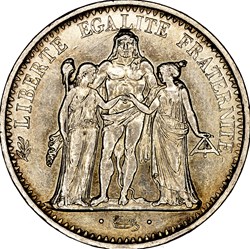 10 francs Hercule, Ve République, 1968