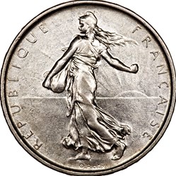 5 francs Semeuse, Ve République, 1968