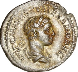 Denier de Sévère Alexandre, Pax, 223, Rome
