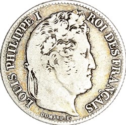 1 franc couronne de chêne, Louis-Philippe Ier, 1847, Paris