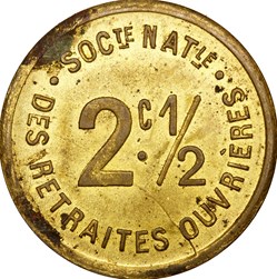 2,5 centimes, Société Nationale des Retraites Ouvrières, non daté