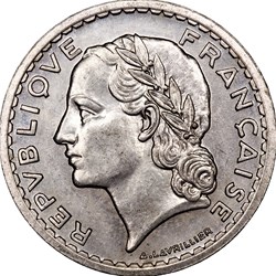 5 francs Lavrillier, aluminium, GPRF, 1946, Beaumont-le-Roger