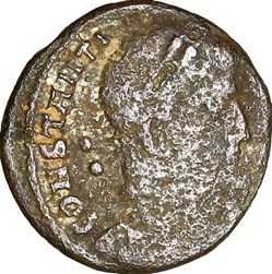 Centenionalis d'un Constantinien, Gloria Exercitus, 336-340, Thessalonique