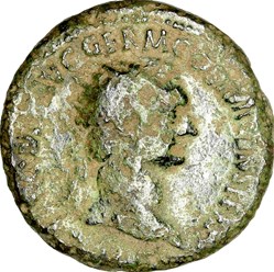 Dupondius de Domitien, Virtus, 95-96, Rome