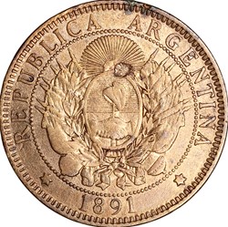 2 centavos, Argentine, 1891
