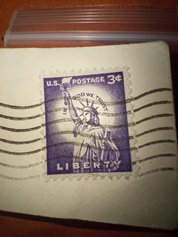 3 cents US postage Liberty In God we trust