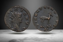 Gallienus AE Antoninianus (DIANAE CONS/Antelope, RIC V.1 181k)