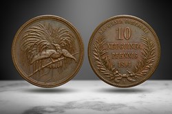German New Guinea Company 1894 CU 10 Pfennig (Bird of Paradise, Numista 21762)