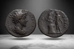 Marcus Aurelius AE Medallion (Figure sacrificing at altar, Strack 621)