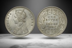 British India 1862 AR Rupee (Numista 3345)
