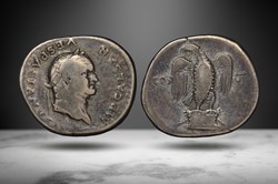 Vespasian Denarius (COS VII/eagle, RIC II 847)