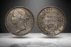 British East India Company 1840 AR Rupee (Numista 24095)