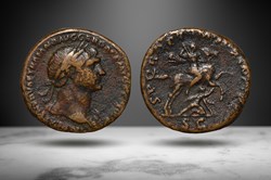 Trajan AE As (Emperor on horseback, RIC II 543)