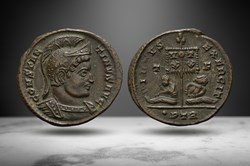 Constantine I AE3 (Vexillum/captives, RIC VII 291)