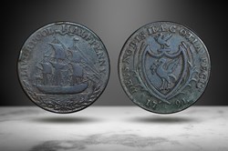 Liverpool Halfpenny Token (Ship/Coat of Arms, Numista 17518)