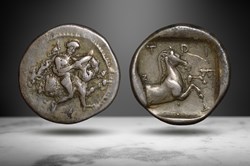 Thessaly, Trikka AR Hemidrachm (Thessalos/bridled horse, BCD Thessaly II 769 var.)
