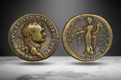 Domitian AE Sestertius (PAX AVGVST, RIC II 290)
