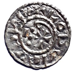 Nivernais Nevers Denier imitation en étain au nom de Louis IV d'Outremer