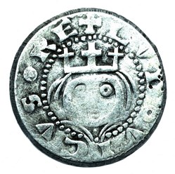 Picardie Évêché de Laon Denier Imitation ou faux du denier d'association entre Louis VII et l'évêque