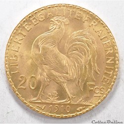 20 francs Coq liberté égalité fraternité 1910