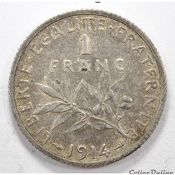 1	Franc	Semeuse	1914