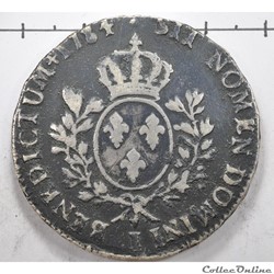 1	Ecu	Louis XVI ecu aux branches d'olivier	1784