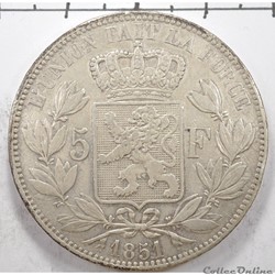 5	Franc	Léopold I	1851