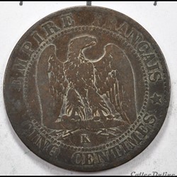 5 centimes Napoléon III tete nue 1855